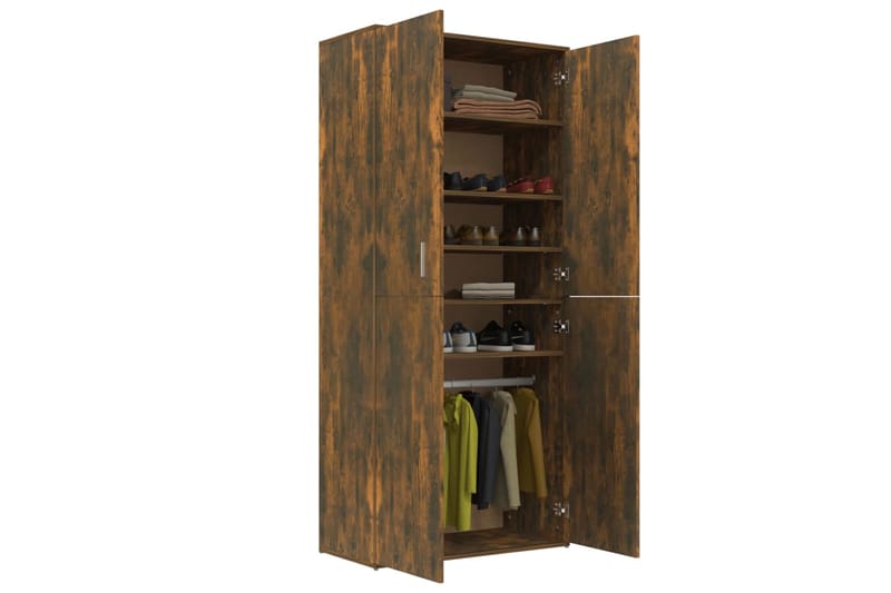 beBasic Kenkäkaappi savutammi 80x39x178 cm tekninen puu - Ruskea - Säilytys - Kenkäsäilytys