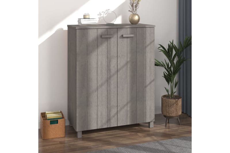 beBasic Kenkäkaappi vaaleanharmaa 85x40x108 cm täysi mänty - Harmaa - Säilytys - Kenkäsäilytys