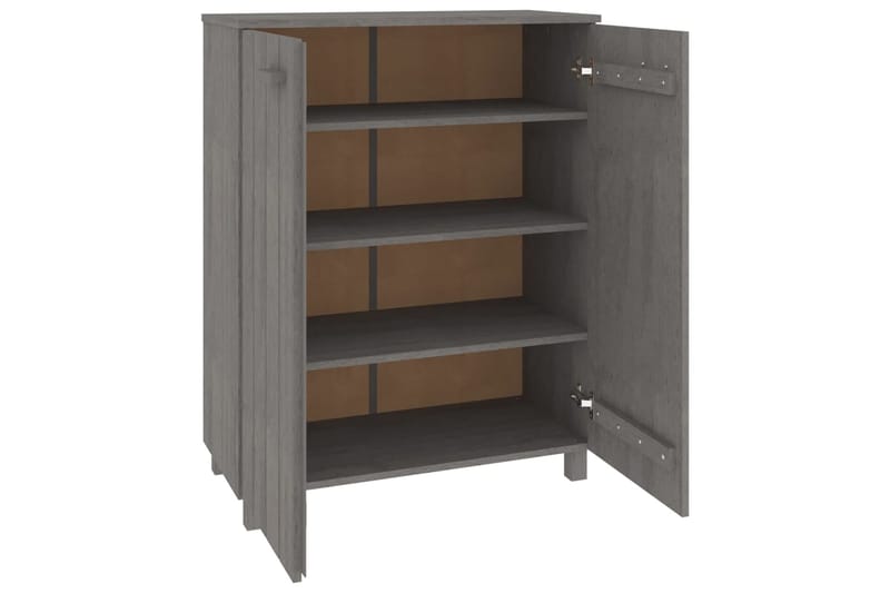 beBasic Kenkäkaappi vaaleanharmaa 85x40x108 cm täysi mänty - Harmaa - Säilytys - Kenkäsäilytys