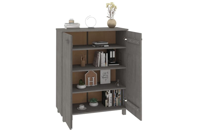 beBasic Kenkäkaappi vaaleanharmaa 85x40x108 cm täysi mänty - Harmaa - Säilytys - Kenkäsäilytys