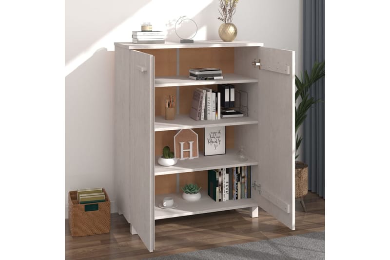 beBasic Kenkäkaappi valkoinen 85x40x108 cm täysi mänty - Valkoinen - Säilytys - Kenkäsäilytys