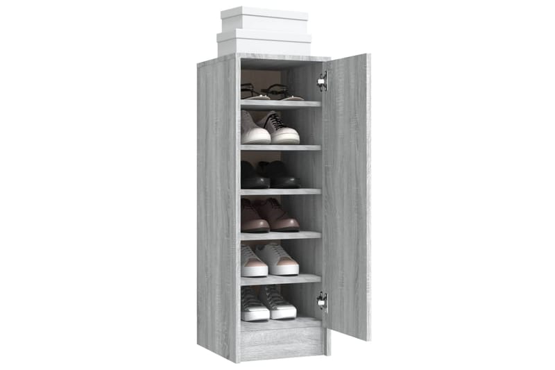 beBasic Kenkäteline harmaa Sonoma 32x35x92 cm tekninen puu - Harmaa - Säilytys - Kenkäsäilytys