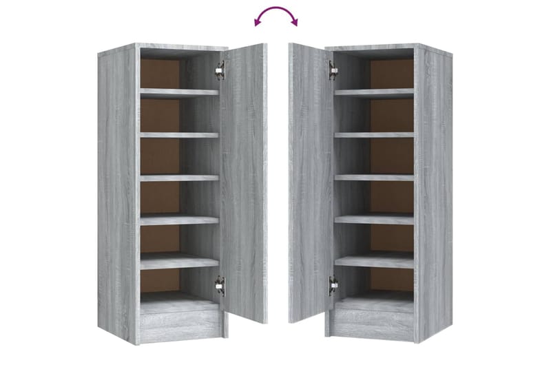 beBasic Kenkäteline harmaa Sonoma 32x35x92 cm tekninen puu - Harmaa - Säilytys - Kenkäsäilytys