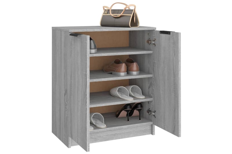 beBasic Kenkäteline harmaa Sonoma 59x35x70 cm tekninen puu - Harmaa - Säilytys - Kenkäsäilytys