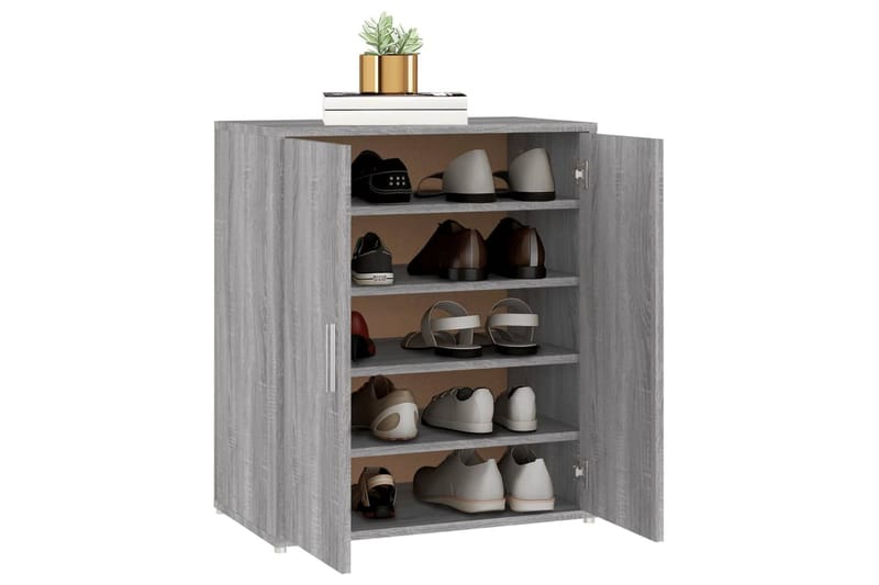 beBasic Kenkäteline harmaa Sonoma 60x35x70 cm tekninen puu - Harmaa - Säilytys - Kenkäsäilytys