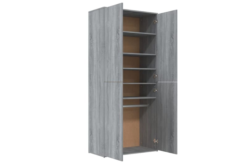 beBasic Kenkäteline harmaa Sonoma 80x39x178 cm tekninen puu - Harmaa - Säilytys - Kenkäsäilytys