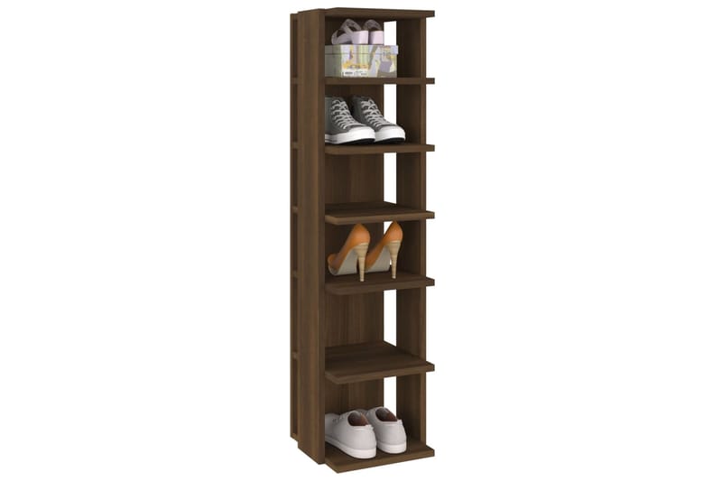 beBasic Kenkäteline ruskea tammi 25x27x102 cm tekninen puu - Ruskea - Säilytys - Kenkäsäilytys