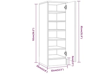 beBasic Kenkäteline ruskea tammi 32x35x92 cm tekninen puu - Ruskea - Säilytys - Kenkäsäilytys