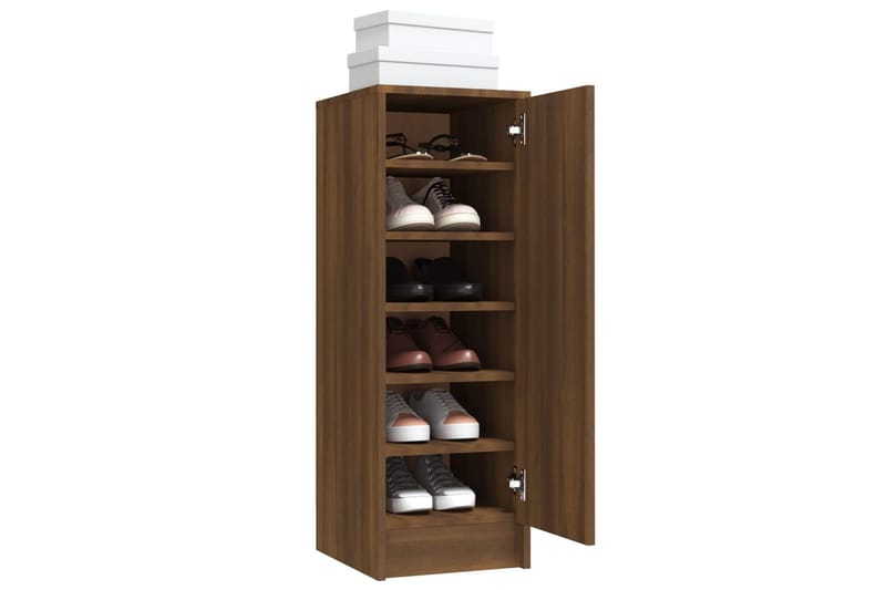 beBasic Kenkäteline ruskea tammi 32x35x92 cm tekninen puu - Ruskea - Säilytys - Kenkäsäilytys