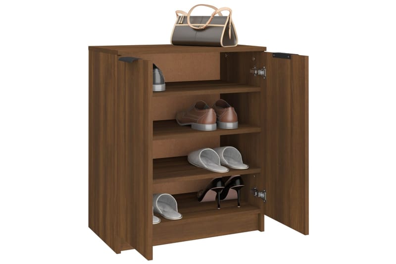beBasic Kenkäteline ruskea tammi 59x35x70 cm tekninen puu - Ruskea - Säilytys - Kenkäsäilytys