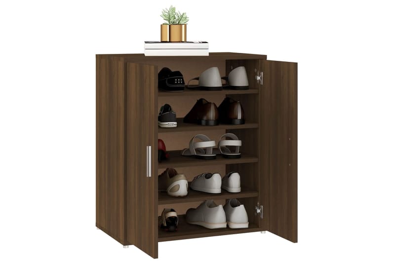 beBasic Kenkäteline ruskea tammi 60x35x70 cm tekninen puu - Ruskea - Säilytys - Kenkäsäilytys
