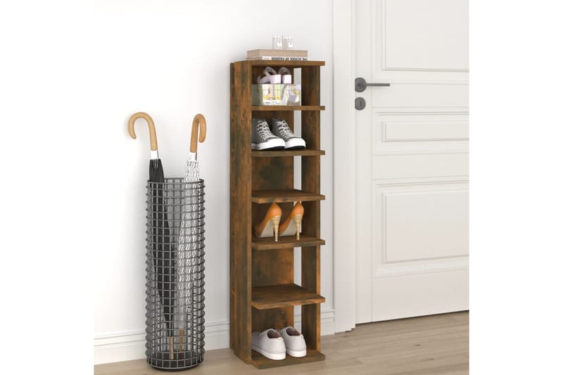 beBasic Kenkäteline savutammi 25x27x102 cm tekninen puu - Ruskea - Säilytys - Kenkäsäilytys
