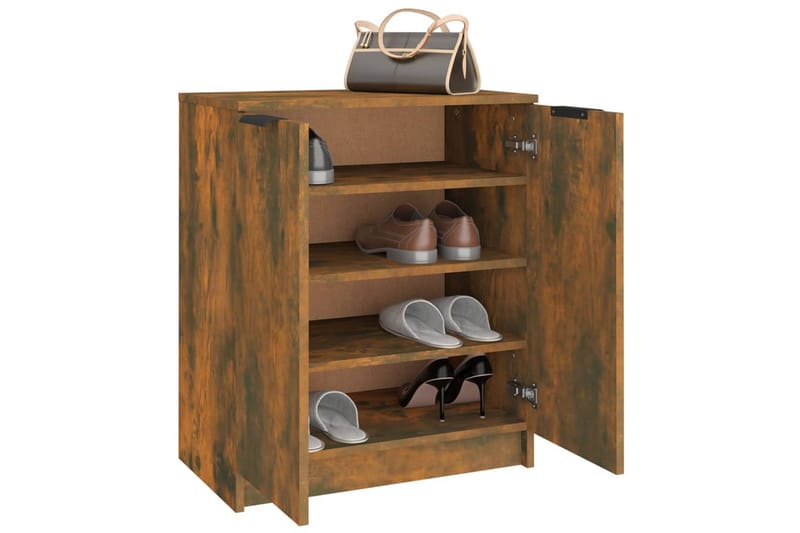 beBasic Kenkäteline savutammi 59x35x70 cm tekninen puu - Ruskea - Säilytys - Kenkäsäilytys