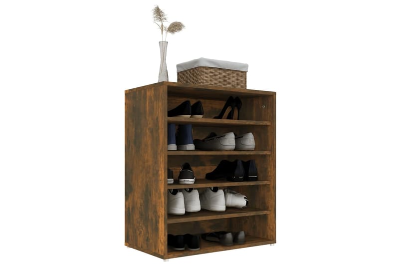 beBasic Kenkäteline savutammi 60x35x70 cm tekninen puu - Ruskea - Säilytys - Kenkäsäilytys