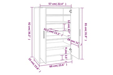 beBasic Kenkäteline savutammi 60x35x92 cm tekninen puu - Ruskea - Säilytys - Kenkäsäilytys