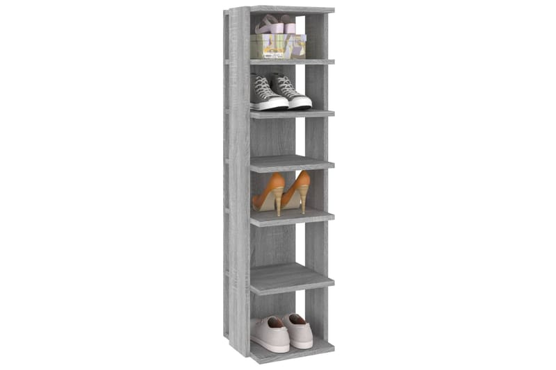 beBasic Kenkätelineet 2 kpl harmaa Sonoma 25x27x102 cm tekninen puu - Harmaa - Säilytys - Kenkäsäilytys