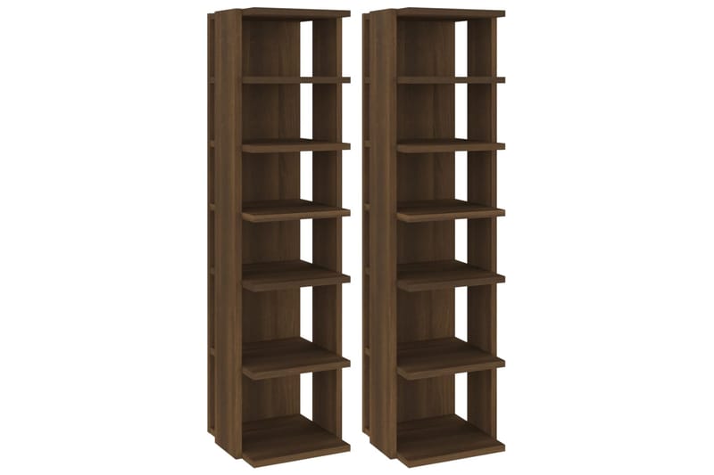beBasic Kenkätelineet 2 kpl ruskea tammi 25x27x102 cm tekninen puu - Ruskea - Säilytys - Kenkäsäilytys