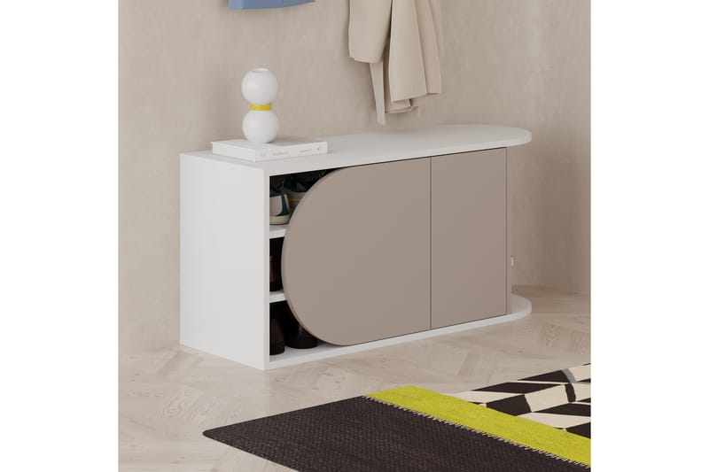 Berriaren Kenkäkaappi 104 cm - Ruskea/Valkoinen - Säilytys - Kenkäsäilytys