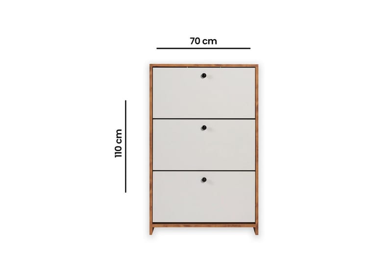 Comfortale Kenkäkaappi 26 cm - Valkoinen/Mintunvihreä/Vaaleanvärinen puu - Säilytys - Kenkäsäilytys
