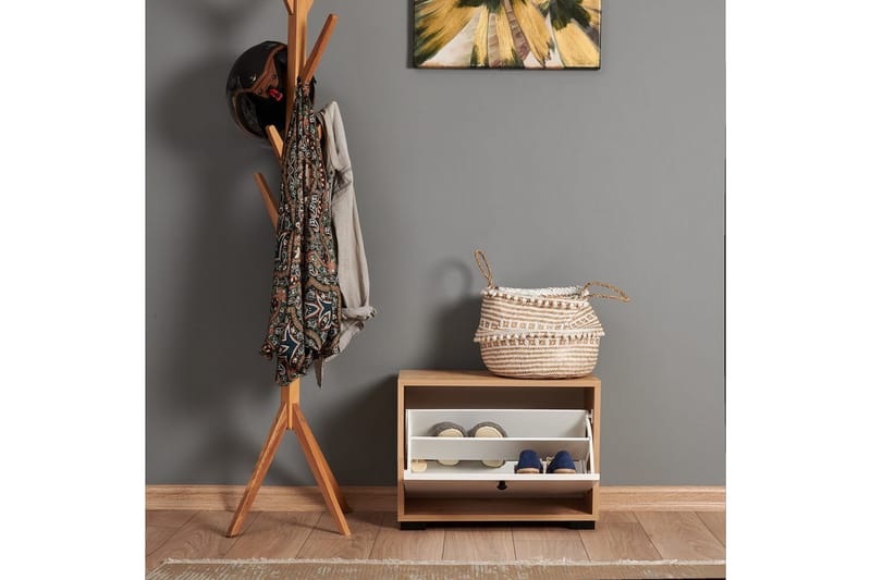 Comfortale Kenkäkaappi 60 cm - Luonnollinen/Valkoinen - Säilytys - Kenkäsäilytys