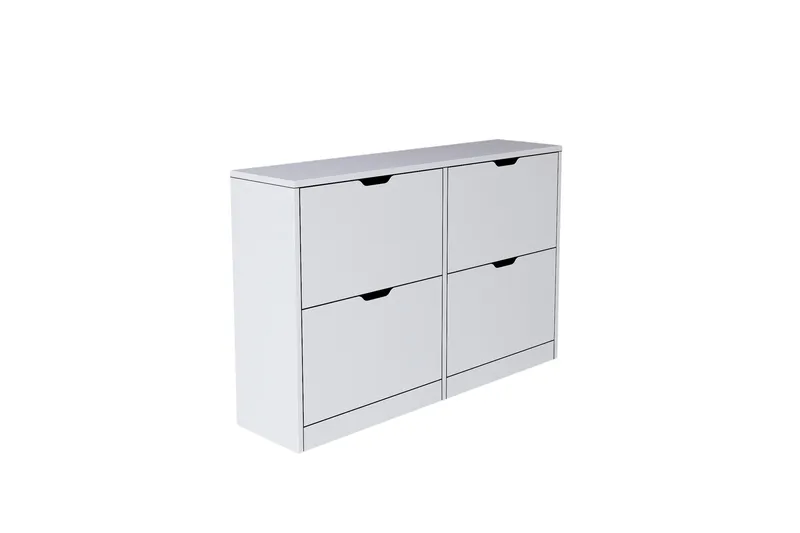 Durusu Kenkäkaappi 120,5 cm, Matta valkoinen