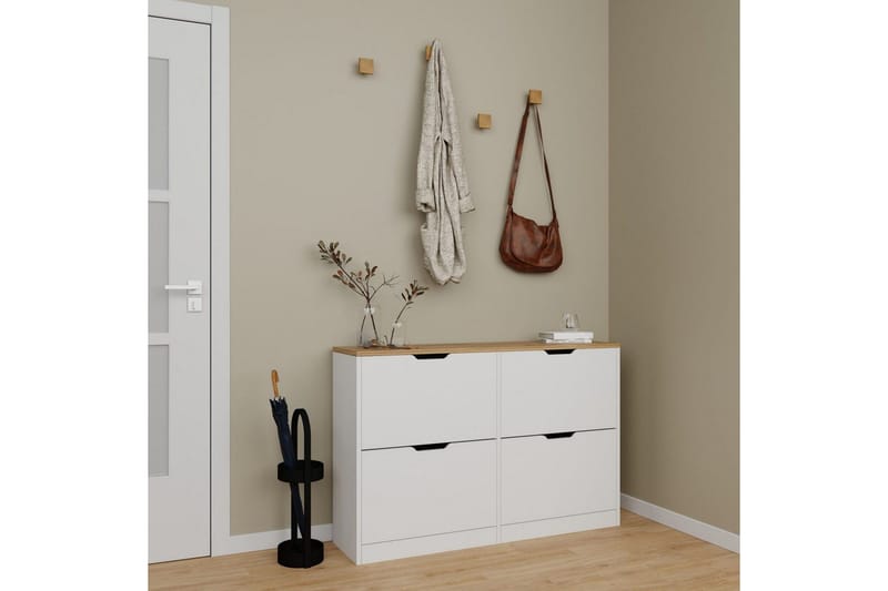 Durusu Kenkäkaappi 120 cm, Matta Valkoinen