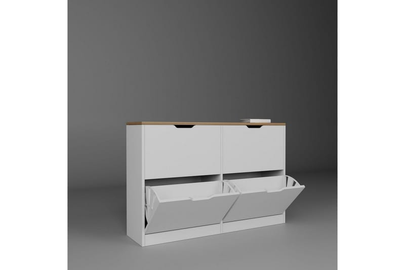 Durusu Kenkäkaappi 120 cm - Matta Valkoinen - Säilytys - Kenkäsäilytys