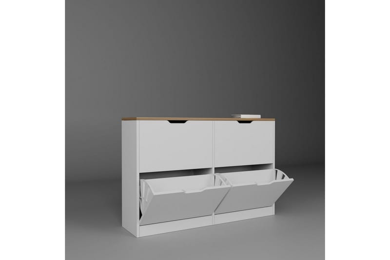 Durusu Kenkäkaappi 120 cm - Matta Valkoinen - Säilytys - Kenkäsäilytys