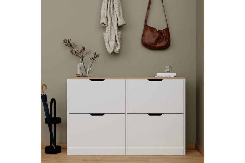 Durusu Kenkäkaappi 120 cm - Matta Valkoinen - Säilytys - Kenk äsäilytys