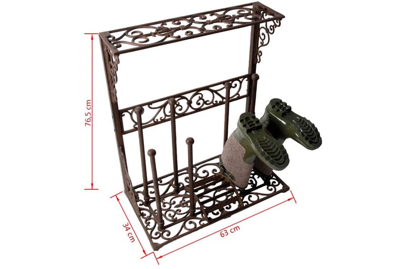 Esschert Design Kenkäteline koko L valurauta LH44 - Säilytys - Kenkäsäilytys - Kenkäteline & kenkähylly