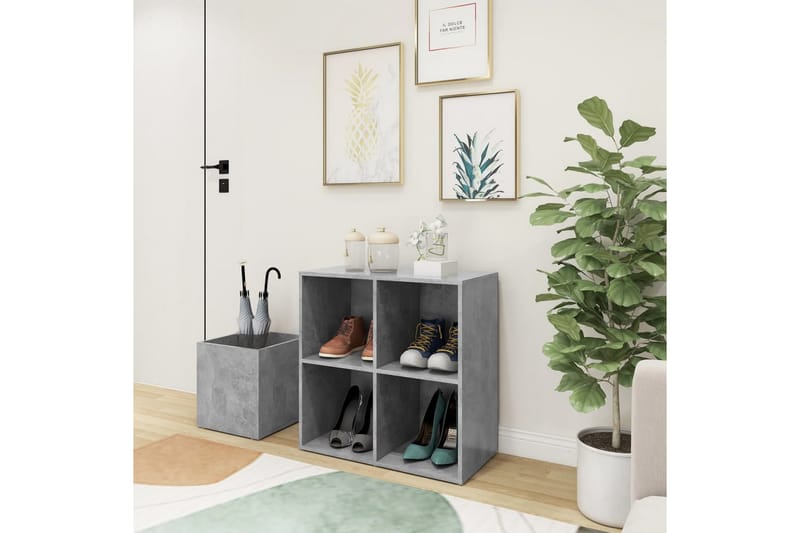 Eteisen kenkäkaappi betoninharmaa 105x35,5x70 cm lastulevy - Harmaa - Säilytys - Kenkäsäilytys