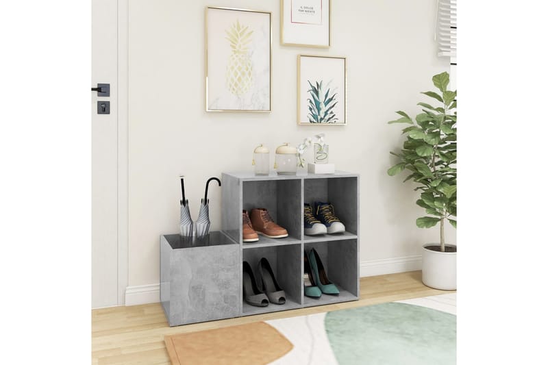 Eteisen kenkäkaappi betoninharmaa 105x35,5x70 cm lastulevy - Harmaa - Säilytys - Kenkäsäilytys