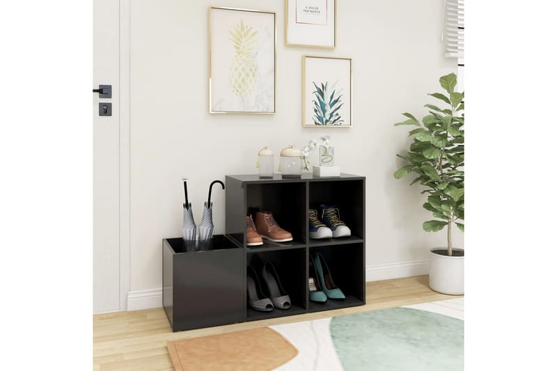 Eteisen kenkäkaappi harmaa 105x35,5x70 cm lastulevy - Harmaa - Säilytys - Kenkäsäilytys