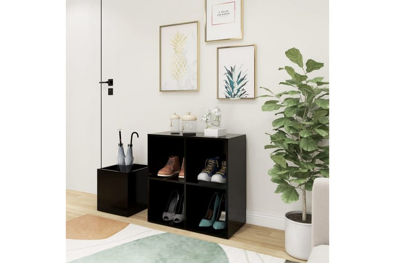 Eteisen kenkäkaappi musta 105x35,5x70 cm lastulevy - Musta - Säilytys - Kenkäsäilytys