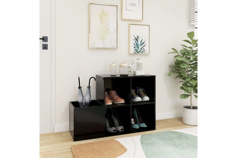 Eteisen kenkäkaappi musta 105x35,5x70 cm lastulevy - Musta - Säilytys - Kenkäsäilytys