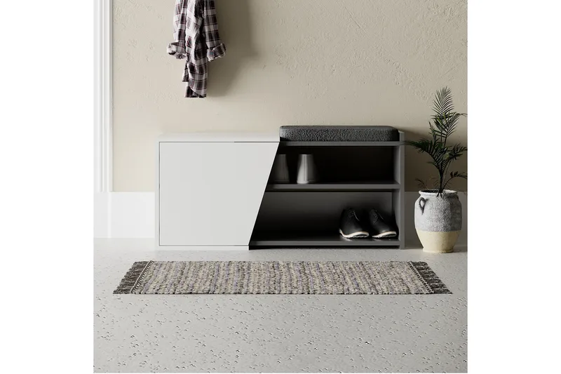 Fiona Kenkäkaappi 104,6 cm, Antrasiitti/Valkoinen