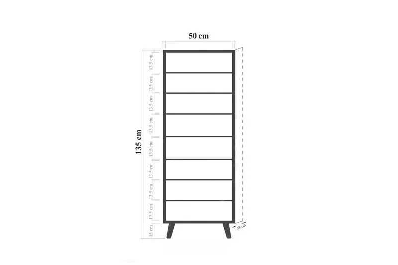 Gelsgan Kenkäkaappi 50 cm - Valkoinen - Säilytys - Kenkäsäilytys