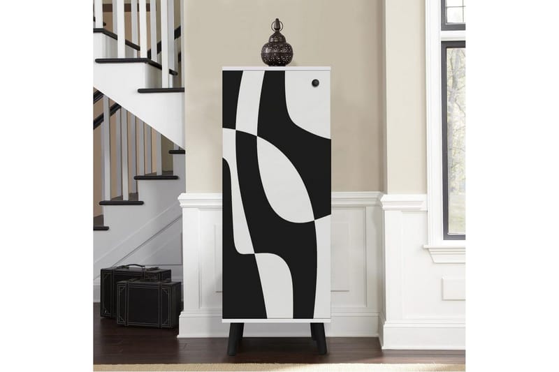 Gelsgan Kenkäkaappi 50 cm - Valkoinen/Musta - Säilytys - Kenkäsäilytys