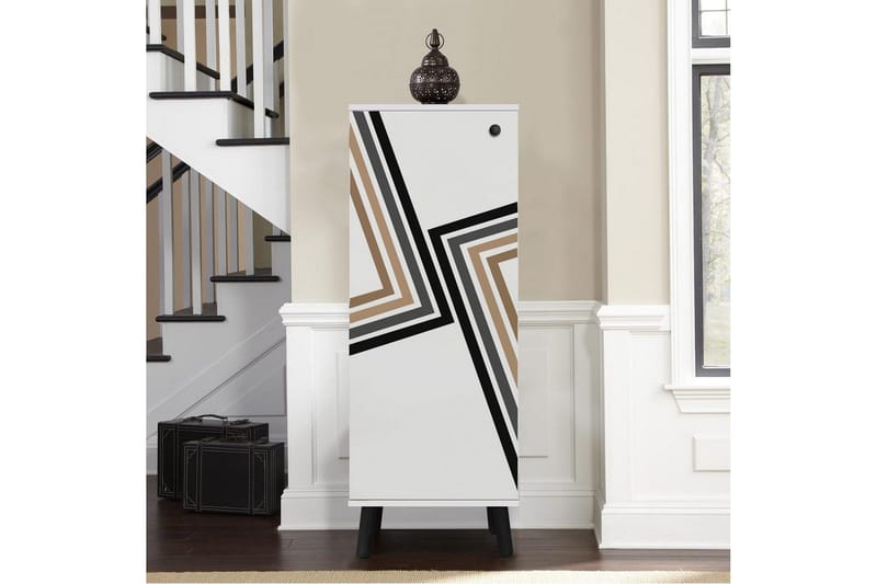 Gelsgan Kenkäkaappi 50 cm - Valkoinen/Musta - Säilytys - Kenkäsäilytys