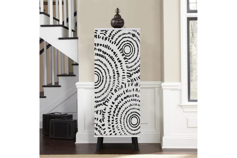 Gelsgan Kenkäkaappi 50 cm - Valkoinen/Musta - Säilytys - Kenkäsäilytys