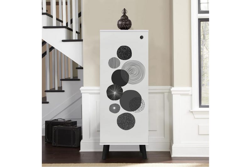 Gelsgan Kenkäkaappi 50 cm - Valkoinen/Musta - Säilytys - Kenkäsäilytys