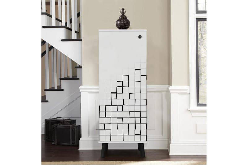 Gelsgan Kenkäkaappi 50 cm - Valkoinen/Musta - Säilytys - Kenkäsäilytys