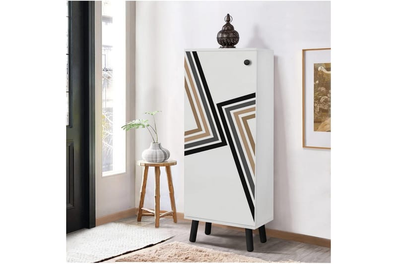 Gelsgan Kenkäkaappi 50 cm - Valkoinen/Musta - Säilytys - Kenkäsäilytys