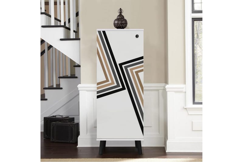 Gelsgan Kenkäkaappi 50 cm - Valkoinen/Musta - Säilytys - Kenkäsäilytys