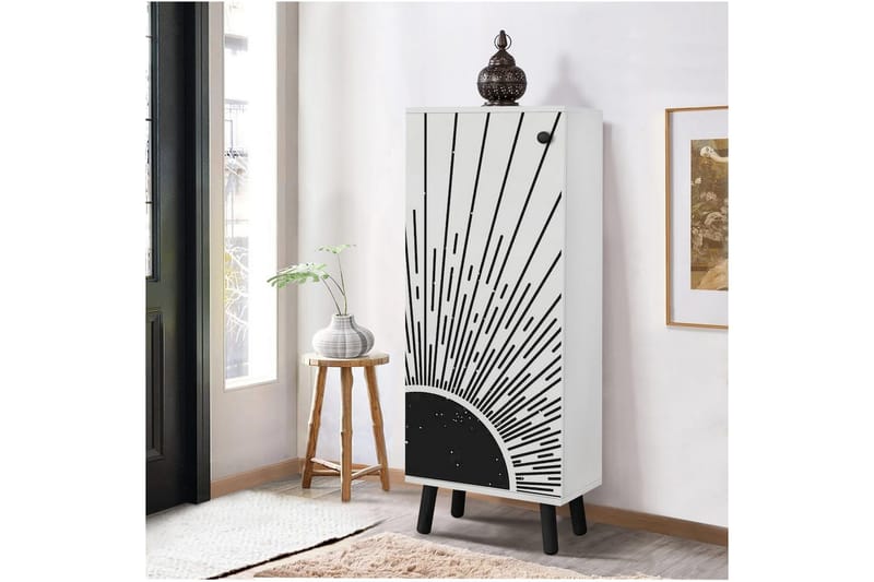 Gelsgan Kenkäkaappi 50 cm - Valkoinen/Musta - Säilytys - Kenkäsäilytys