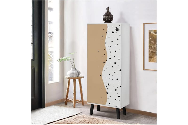 Gelsgan Kenkäkaappi 50 cm - Valkoinen/Musta - Säilytys - Kenkäsäilytys