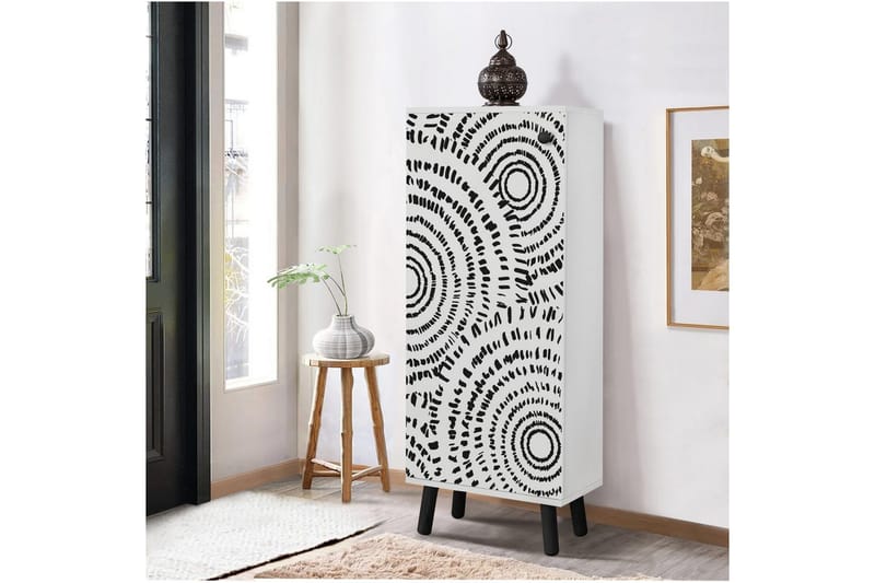 Gelsgan Kenkäkaappi 50 cm - Valkoinen/Musta - Säilytys - Kenkäsäilytys