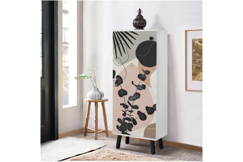 Gelsgan Kenkäkaappi 50 cm - Valkoinen/Musta - Säilytys - Kenkäsäilytys