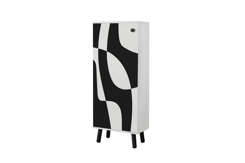 Gelsgan Kenkäkaappi 50 cm - Valkoinen/Musta - Säilytys - Kenkäsäilytys