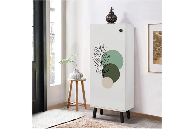 Gelsgan Kenkäkaappi 50 cm - Valkoinen/Musta - Säilytys - Kenkäsäilytys